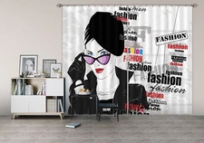 3D Fashion Girl ZHUA3331 Photo Curtain Window Blockout Fabric Amy 2023