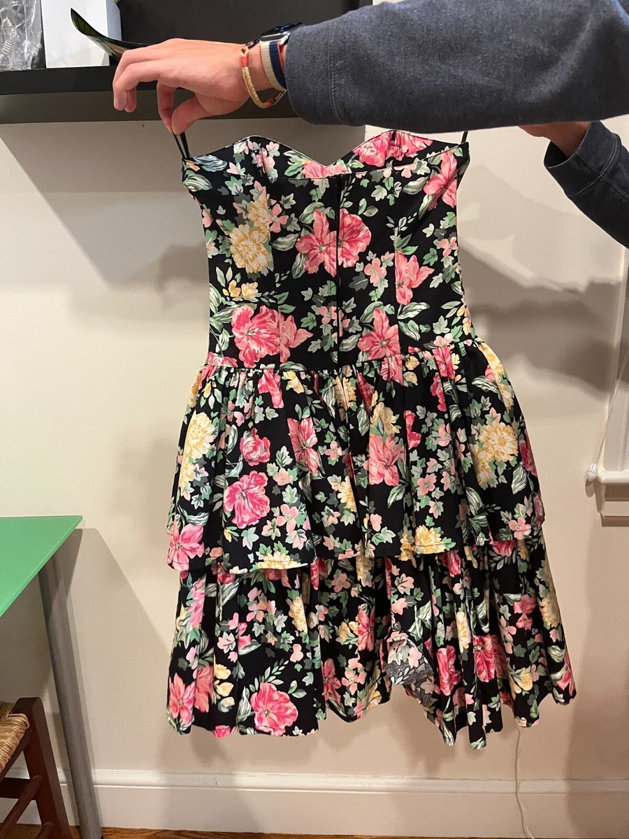 80's style Laura Ashley prom dress- short floral | eBay