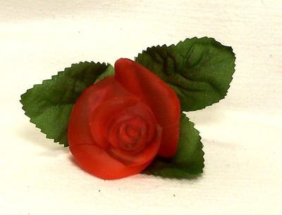 VINTAGE-NEW 2001 Old World Christmas Red Rose Bud Glass Valentine Light Cover