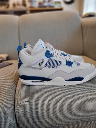 Men's Air Jordan 4 Retro Off White/Military Blue FV5029-141 Size 17 - Picture 4 of 11