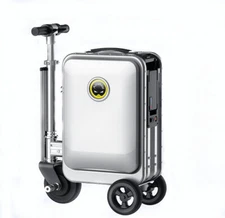 Airwheel SE3S Electric Mini Smart Silver Scooter Luggage 20 Inch Riding Suitcase