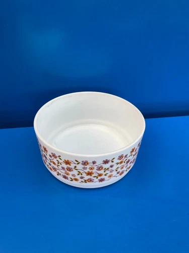 Vintage Arcopal Scania Bowl Orange Flower Pattern Diameter 20 Cm