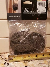 Curtain Hold Backs Oldworld Drapery MAISON D'ELEGANCE Round Metal Bronze NEW