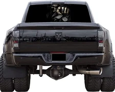 Truck Back Window Graphics Grim Reaper (P532) See Through Rear Decal Wrap Tint