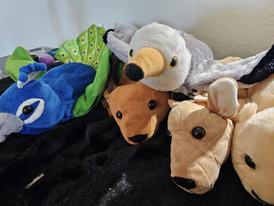 8 Puppy Dog Plush Hand Puppets Caltoy Stuffed Animal Toy Lot Brown Gray White - Image 2 of 4