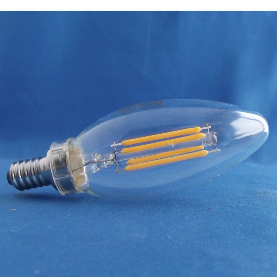 S29922 LED Chandelier Torpedo 4W =40W C11 Candelabra E12 Clear 2700K Warm White - Image 2 of 2