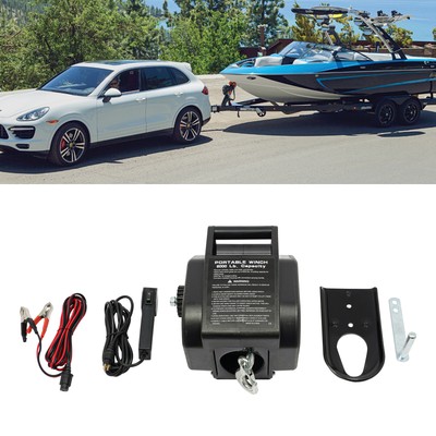 2000 LBS Boat Winch Electric Marine Winch Reversible Trailer Winch With Remote 