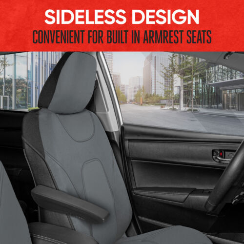 Solid Gray Waterproof Car Seat Covers for Auto Truck Van SUV Front Universal - Bild 6 von 7
