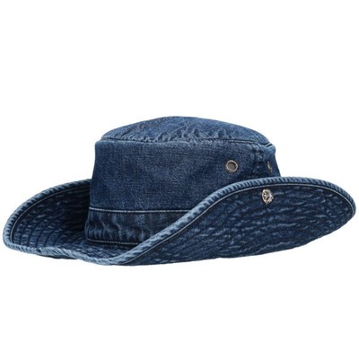 Chrome Hearts Size L Crank Bait Leather Blade Denim Hat Indigo 