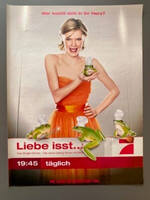 Liebe isst... Dating Show Pro 7 Single-Dinner 2007 Vintage Ad Werbung Reklame