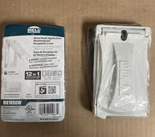 Bell Weatherproof Single Outlet Cover Outdoor Receptacle Protector White MX1050W