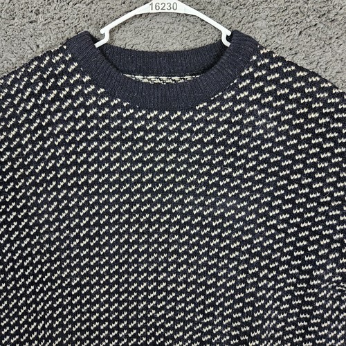 XXL Tall Vintage LL Bean Norway Heavy Wool Rayon Birds Eye Fisherman Sweater men - Picture 2 of 9