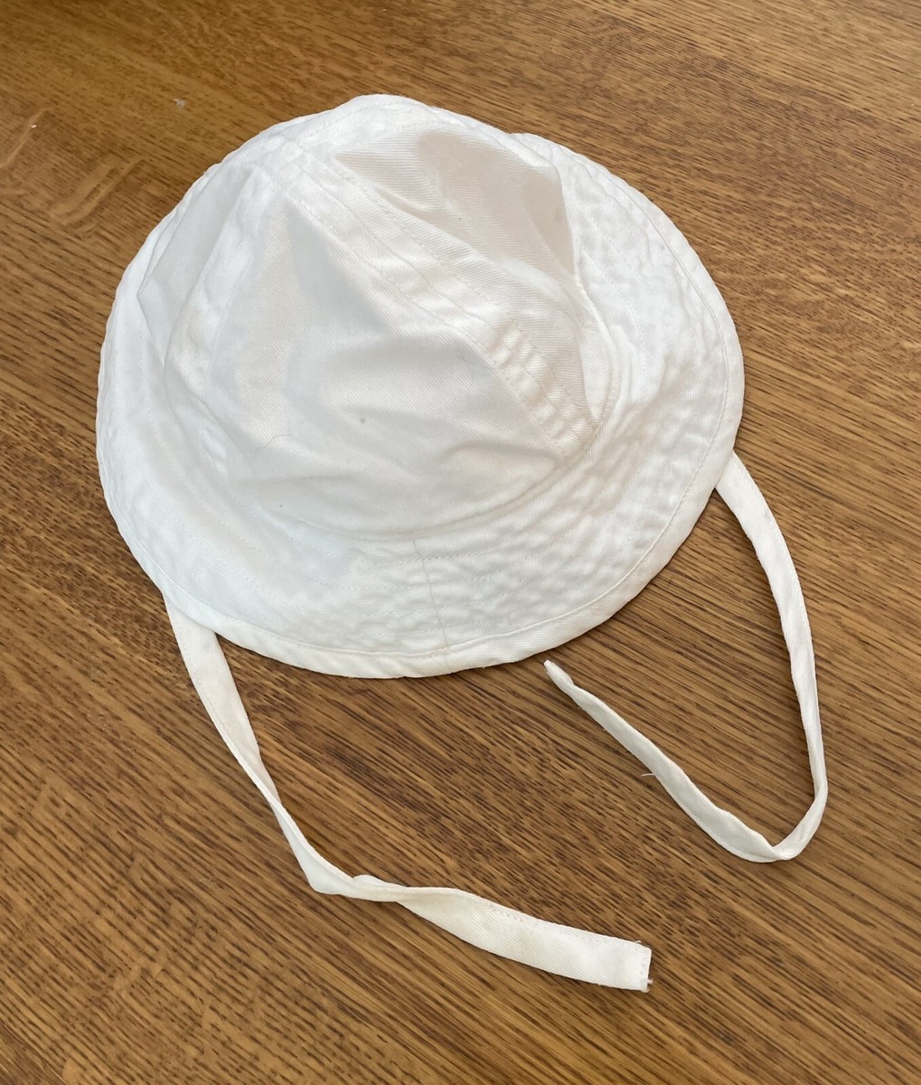 Hanna Andersson Floppy White Sun Hat Size XS Unisex Toddler Bucket Hat