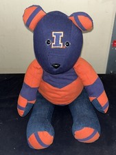 STUFFED BEAR U of I College Collectible Bear 21 GO ILLINI Fighting Illinois