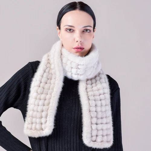 Braid Real Mink Fur Scarf  Neck Wrap Handmade Gift Cape - Picture 22 of 24