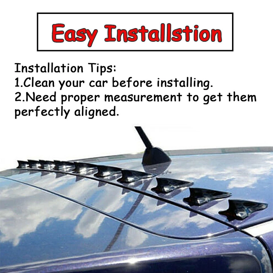 Carbon Fiber Sticker Car SUV Roof Spoiler Bumper Shark Fin Decor Accessories - Imagem 3 de 4