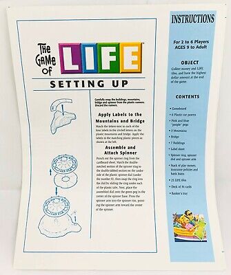 2002 Game of Life Board Game by Milton Bradley Complete Great Cond FREE SHIP