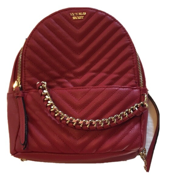 Victoria's Secret VS Studded VQuilt Small City Red Backpack eBay