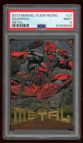 2013 Marvel Fleer Retro Metal Deadpool #27 PSA 9
