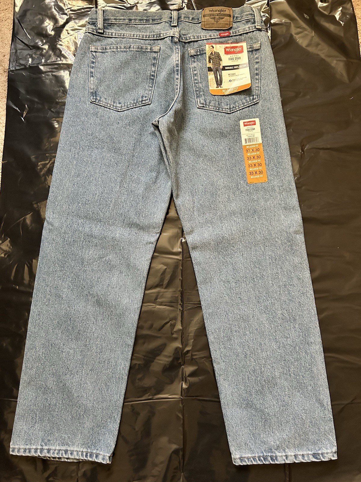 Wrangler Five Star Relaxed Fit Jeans Light Blue Denim Cotton