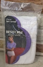 Vintage BESTFORM SILVER SAVER Cottons Panties/BRIEFS. Size 8 42" Hips . WHITE