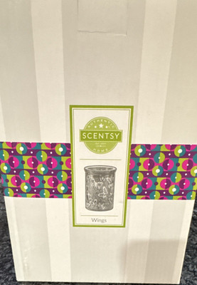 Scentsy Wings Purple Glass Butterfly Warmer Decorative Cylinder