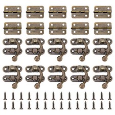 10 Set Mini Swing Arm Clasp Latch Vintage Style, Small Bronze Box