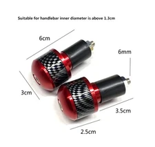 OKSTNO Motorcycle Carbon Look  Handlebar End Plug Grip Ends Cap Protector