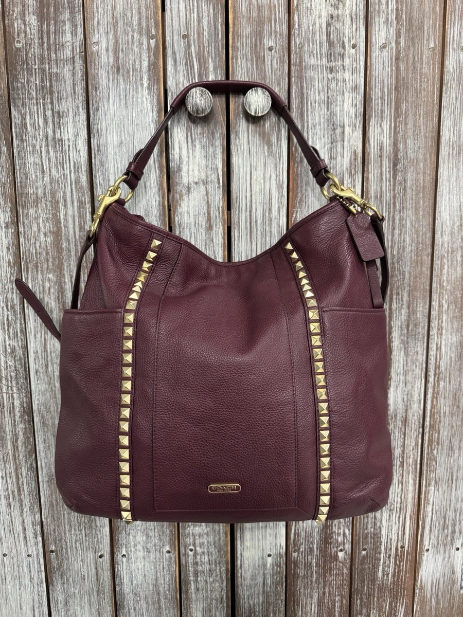 COACH Park Leather Pyramid Stud Hobo (F32898) View 4