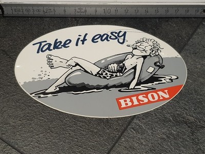 BISON Take IT Easy   - Aufkleber / Sticker Werbung (2B)