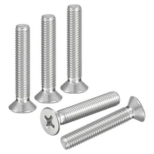M5-0.8x30 Flat Head Machine Screws -50pcs -304 Stainless Steel -Silver