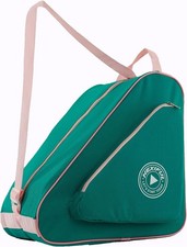 Skate Bag for Ice Inline Roller  Quad Skates - Kids  Adults Green/Pink