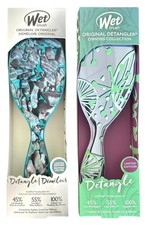 2 PACK Wet Brush Original Detangler Hair Brush Sparkling Sea Life Techno Stone