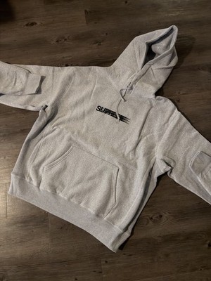 Supreme Heather Grey Motion Logo Hoodie Sweatshirt (SS23) - Large
