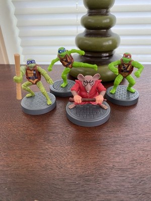 4 TMNT Action Figures 2006 Burger King -Splinter-Donatello-Leonardo-Raphael
