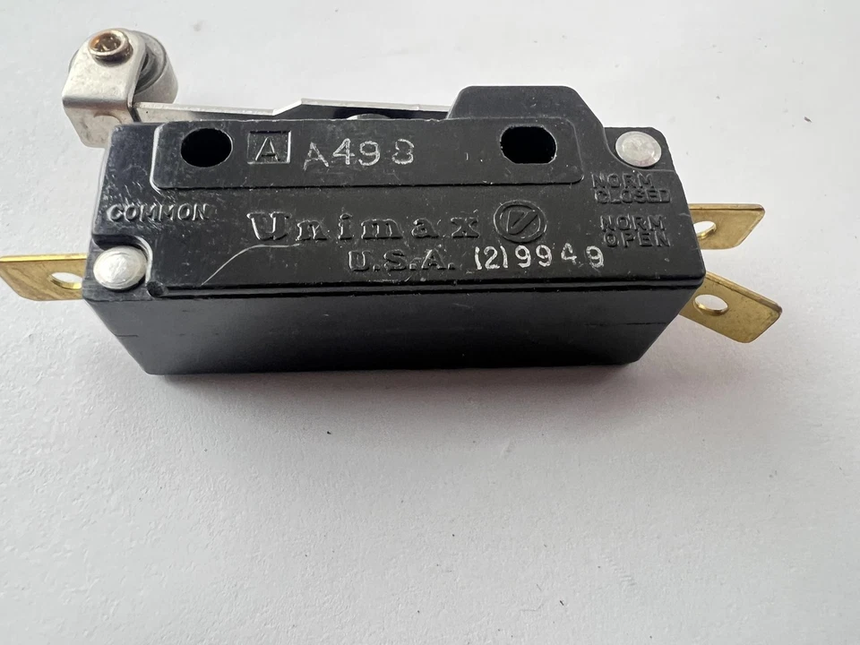 Interruptor de límite micro palanca de rodillos Unimax SPDT 15A 125/250VAC 3/4 HP hecho en EE. UU. Foto 3 de 4