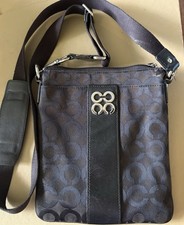 COACH Vintage Black Crossbody Signature Canva...