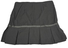 VTG Y2K Fashion Bug Black Polka Dot Skirt Side Zip Pleated Hem Ribbon Trim SZ 16