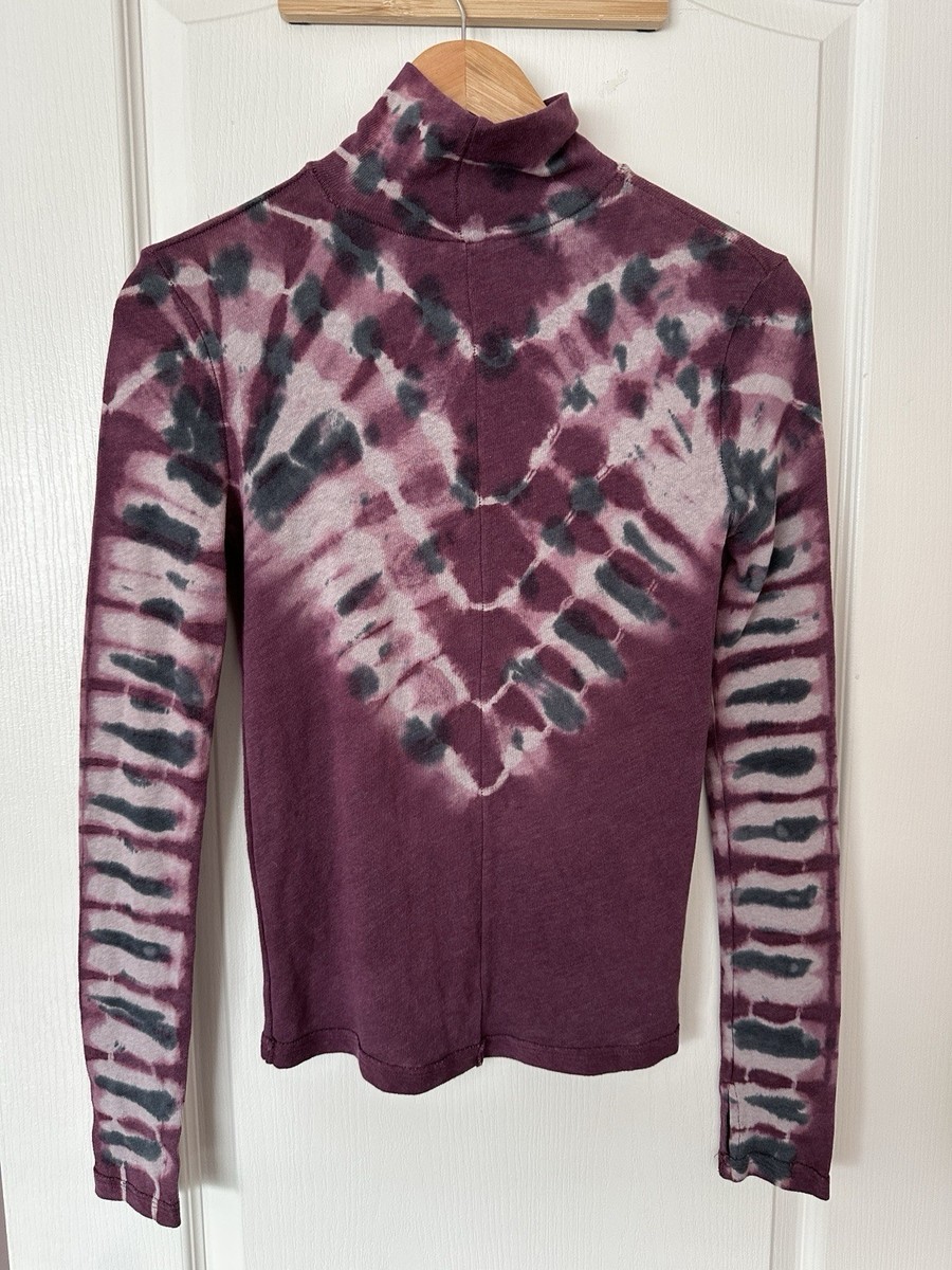tie dye mock neck