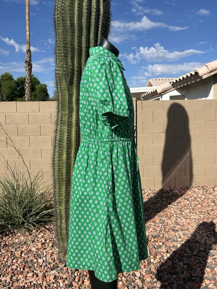 Vestido Camisa JCrew Feminino Verde Manga Curta Tamanho 14 - Imagem 4 de 4