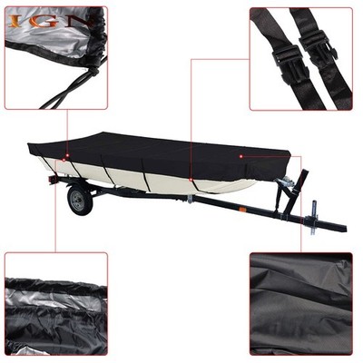 For Jon Boat Cover 210D 18FT Heavy Duty Trailerable Beam Width Up to 75in