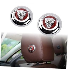 2pcs Car Front Seat Switch-Adjusting Button Cover Decal Trim Red Chrome