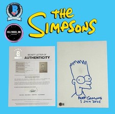 MATT GROENING 9x12 SIGNED CANVAS BART AUTOGRAPH THE SIMPSONS SKETCH BECKETT LOA MATT GROENING 9x12 SIGNED CANVAS BART AUTOGRAPH THE SIMPSONS SKETCH BECKETT LOA