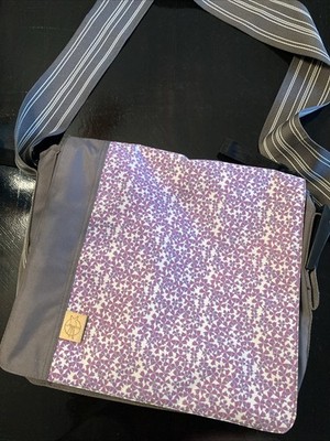 Lassig Messenger-style Diaper Bag Grey/Purple