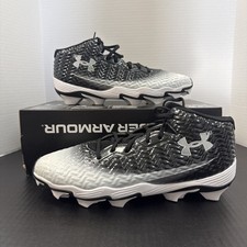 Under Armour UA Spotlight Hammer Men  s Football Cleats Black/White US 12 D NLB