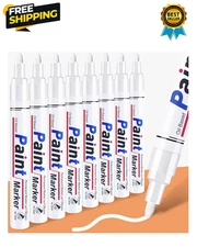 White Permanent Marker Waterproof - 8 White Paint Markers for Metal Surfaces