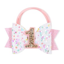 Rainbow Confetti Birthday Hairbow Colorful Glitter Sprinkles Bow 1st Birthday