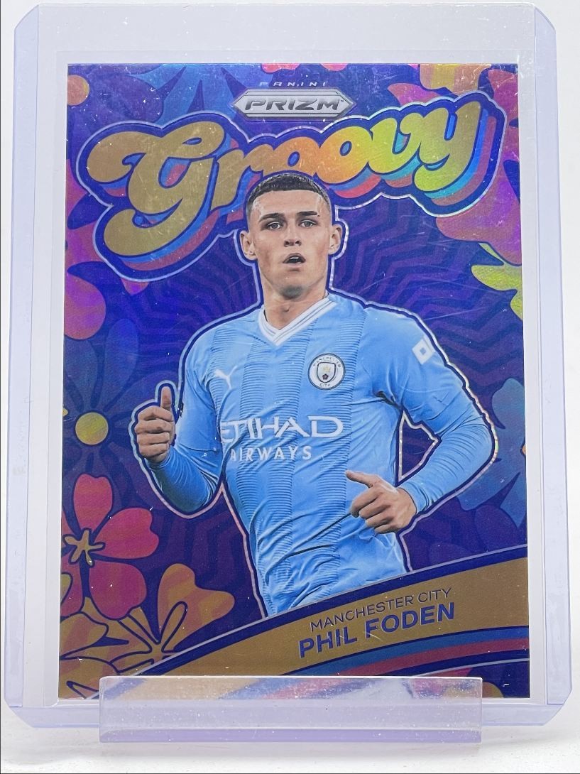 PHIL FODEN 2023 PANINI PRIZM PREMIER LEAGUE GROOVY SSP CASE HIT Q3413