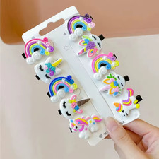 10PCS/Set New Girls Cute Cartoon Unicorn Hair Clips Kids Lovely Hairpins