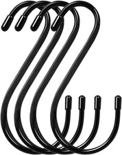 6Inch Large S Hooks 4-Pack Heavy Duty Viny Coated Steel Hooks for Hanging Plants